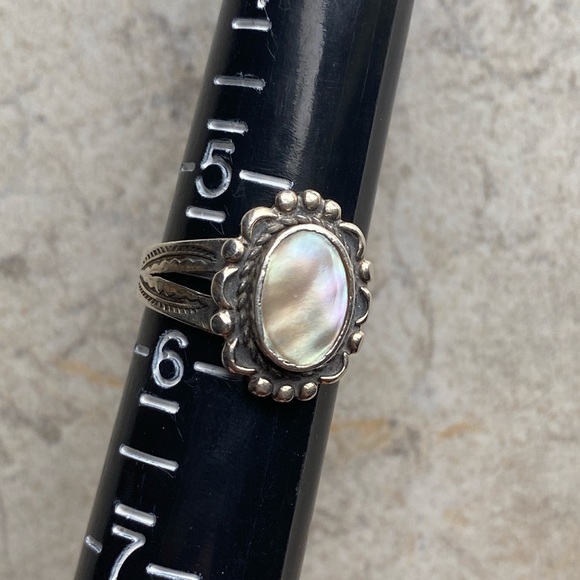 Stampd Jewelry - Mother of Pearl 5.5 Sterling Silver Ring